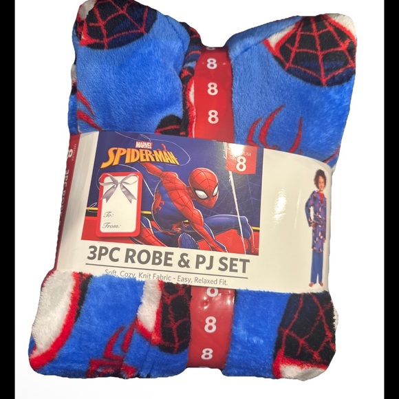 Character Boys 3-Piece Super Soft Hooded Robe & Pajama Set Sz 8 - Picture 1 of 2